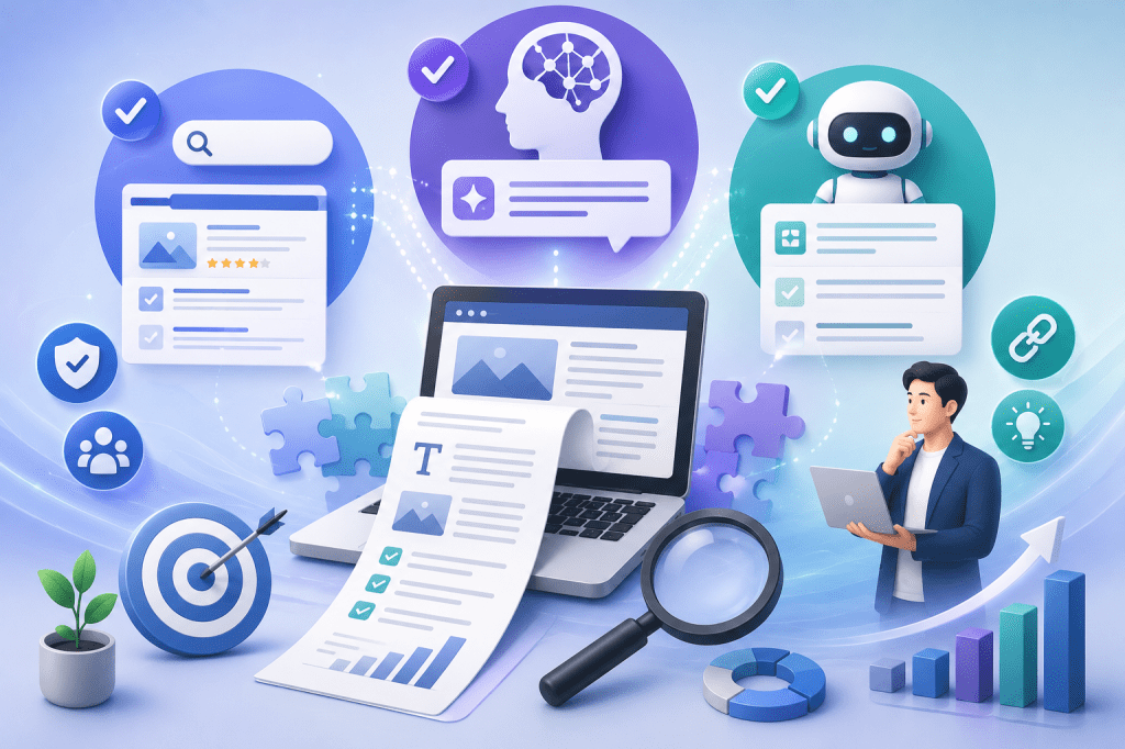 AI検索時代に評価される記事の条件【SEO×AIO×LLMO】