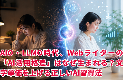 AIO・LLMO時代、Webライターの「AI活用格差」はなぜ生まれる？文字単価を上げる正しいAI習得法