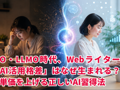 AIO・LLMO時代、Webライターの「AI活用格差」はなぜ生まれる？文字単価を上げる正しいAI習得法